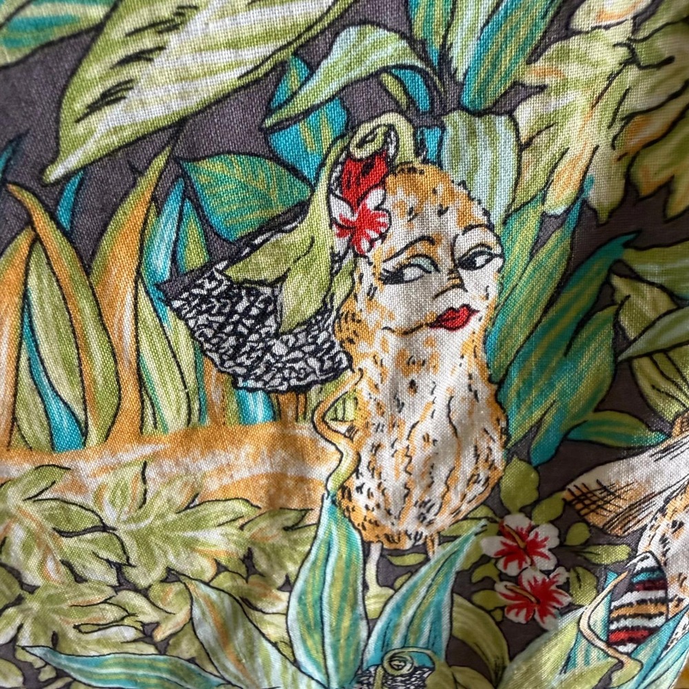 Vintage 90s Charles Goodnight Cotton Novelty Peanut Fiesta Jungle Nightshirt OS - Picture 12 of 13